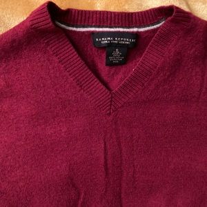 banana republic burgundy merino wool v-neck